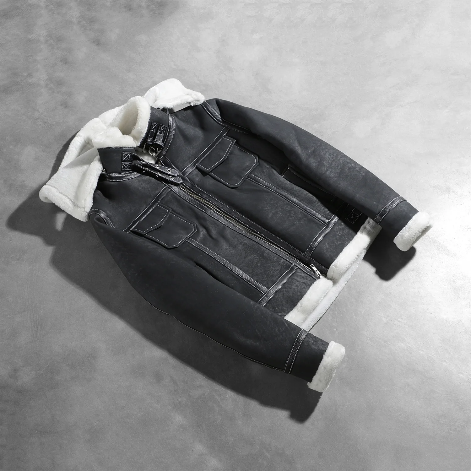 Fiona_Black_Hooded_Shearling_Leather_Jacket_1