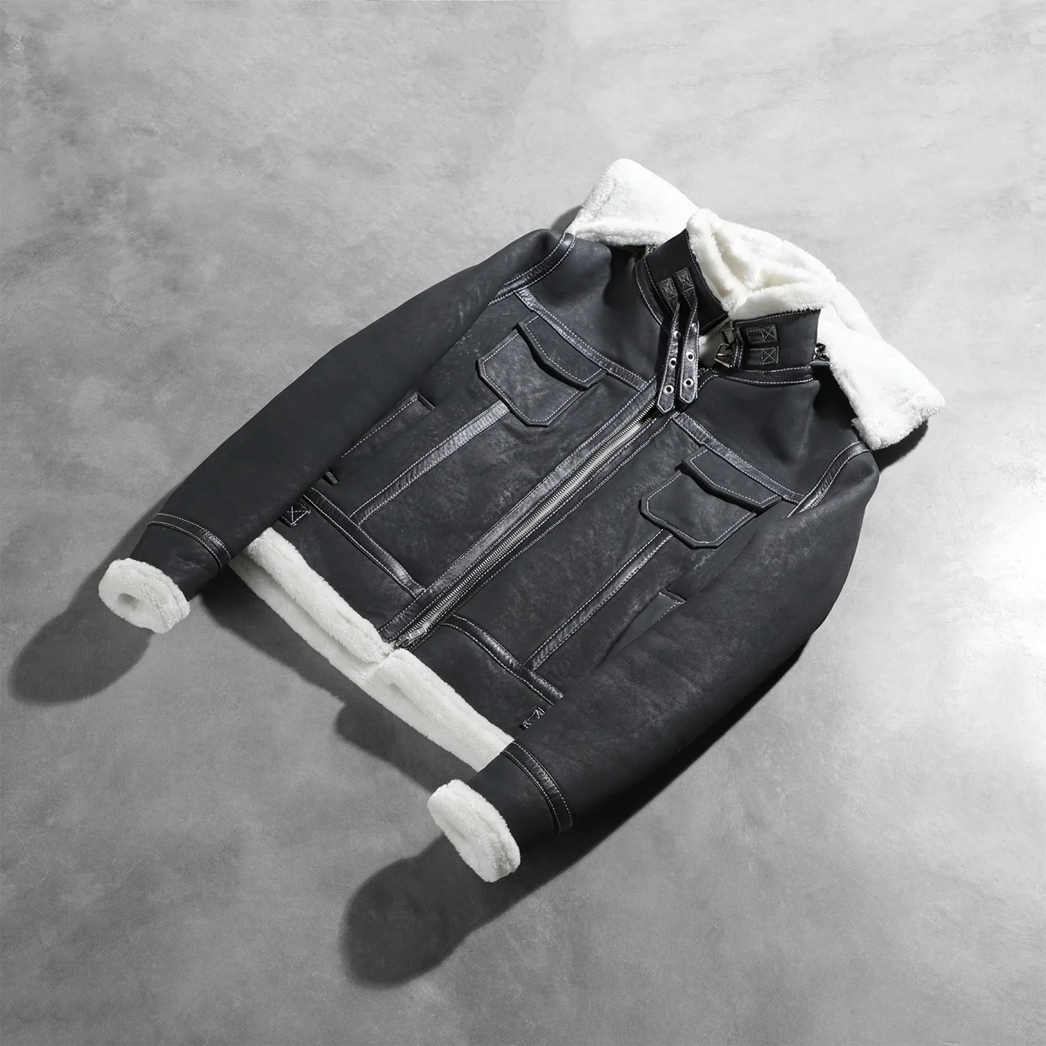 Fiona_Black_Hooded_Shearling_Leather_Jacket_2