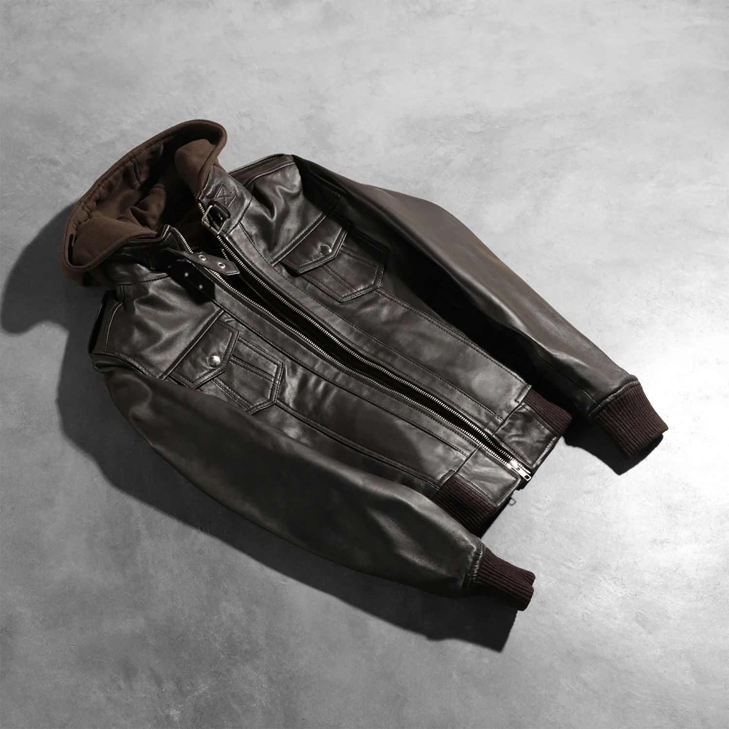 Roslyn_Brown_Hooded_Leather_Bomber_Jacket_1