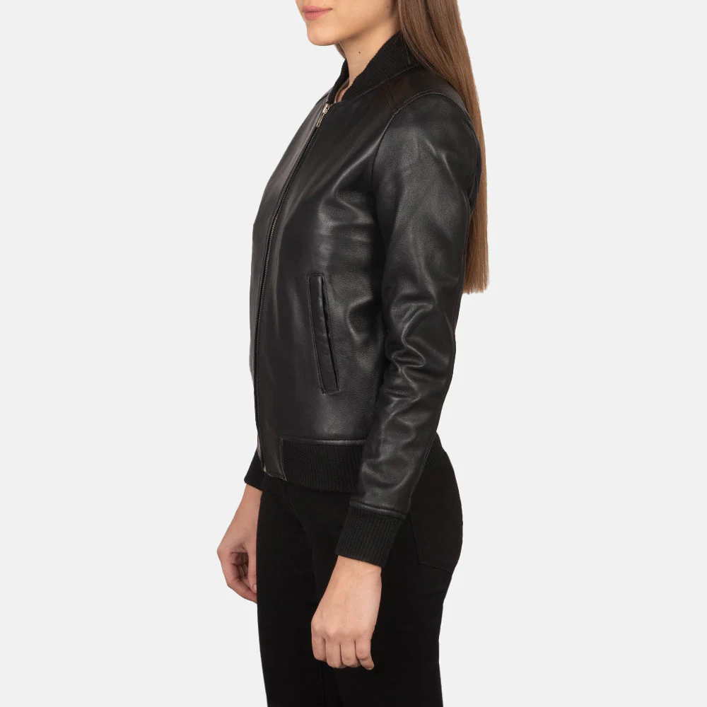 Women_s_Bliss_Black_Leather_Bomber_Jacket_Side_Pose_e7617cf5-0c60-4eb2-9791-a0c483a9ed23_1080x