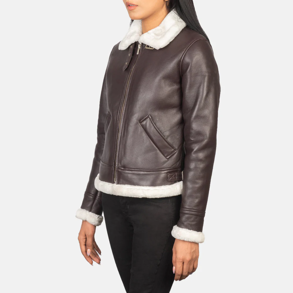 Women_s_Sherilyn_B-3_Maroon_Leather_Bomber_Jacket_Side_Pose_bca492c5-2efa-4dc3-8b54-80c44fe8e796