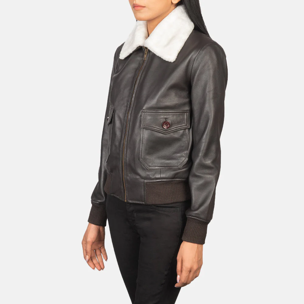 Women_s_Stella_G-1_Brown_Leather_Bomber_Jacket_Side_Pose_b643e1e2-f8ef-40dc-b3e9-fbd14ca80a66