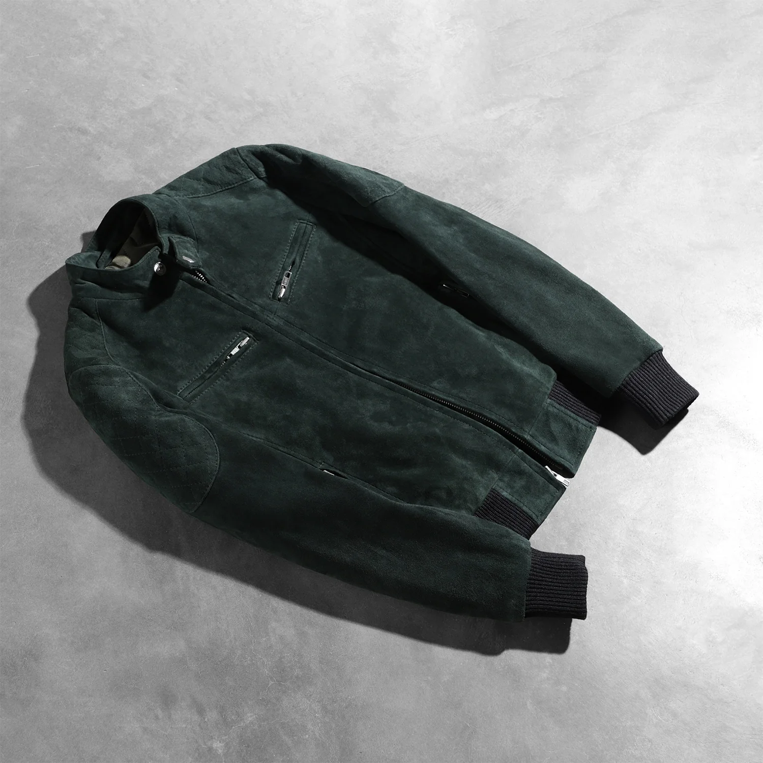 Zenna_Green_Suede_Bomber_Jacket_1